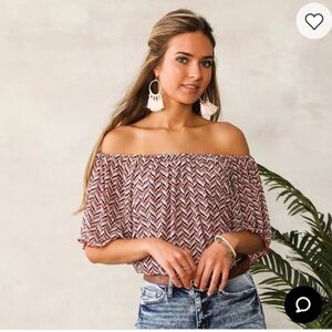 Stylish Off-Shoulder Chevron Blouse